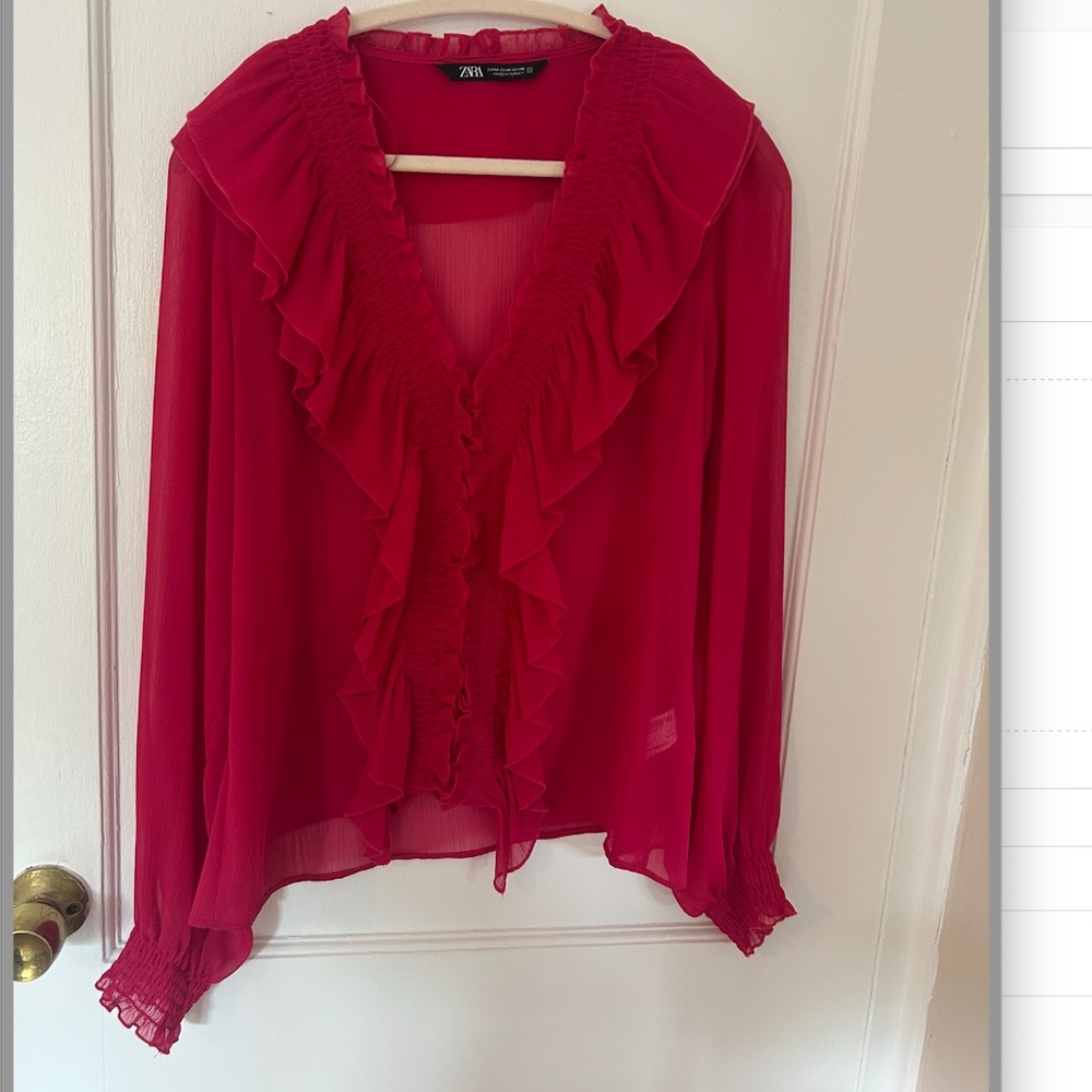 New Zara Blouse with Ruffles